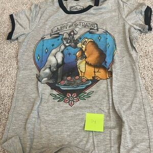 Disney Lady and the Tramp Gray Tee with Black Accents